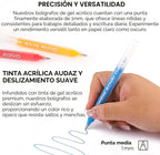 Grabie Juego de bolígrafos acrílicos de gel para colorear con libro