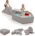 Juguetes de escalada para niños pequeños con hoyo de pelotas, 7 piezas de bloques de escalada de espuma para bebés con piscina de bolas, juego suave de actividades de escalada para niños