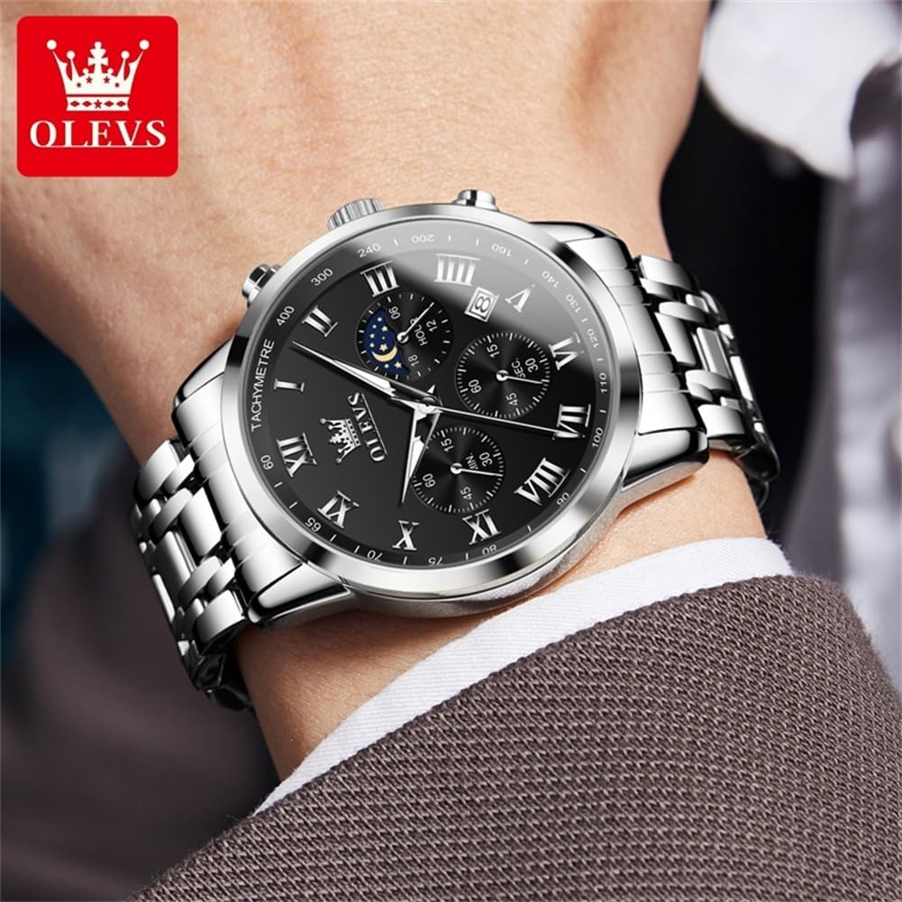 OLEVS Reloj multifunción para hombre, cronógrafo luminoso impermeable con