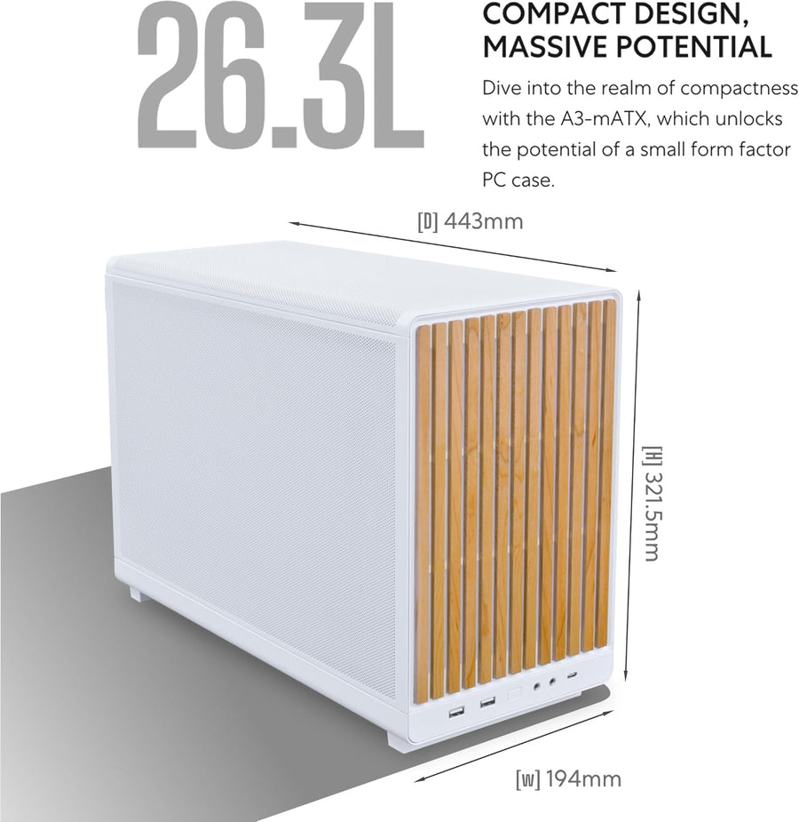 Lian Li Caja A3-mATX Micro ATX Edición de madera Panel de | No incl...