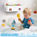 Bath Toy Storage 2 Packs, Large Bath Toy Holder - 3 Compartments, Quick-Dry