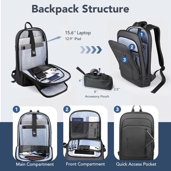 hk Mochila ultradelgada para laptop para hombre, mochila de negocio...
