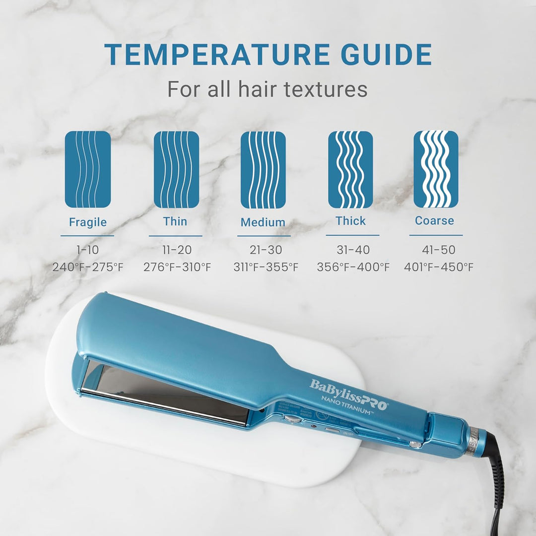BabylissPRO Nano Titanium Ultra-Thin Hair Straightener, Professiona...