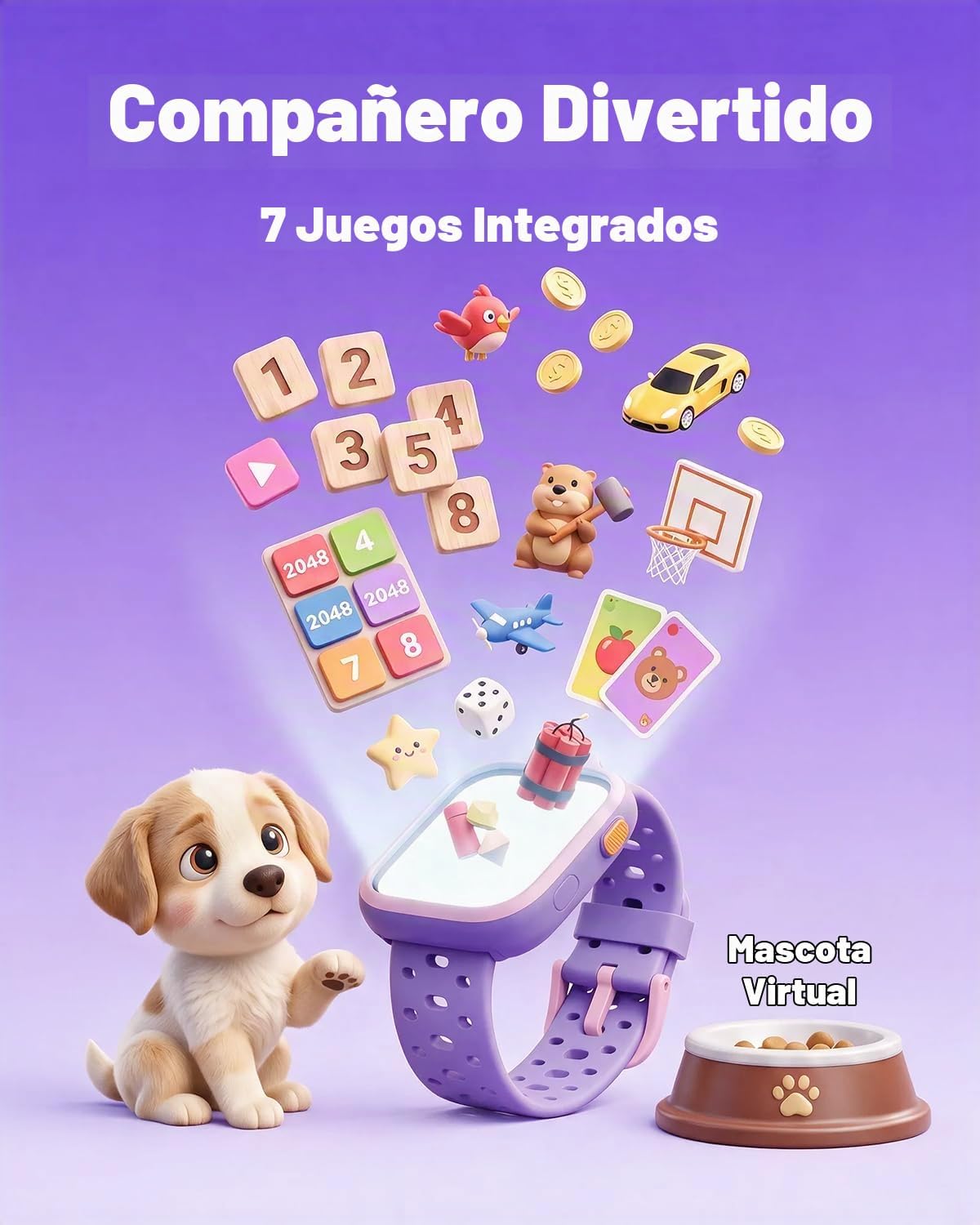 BIGGERFIVE Reloj inteligente para niños, reloj de fitness de 1.8 pies