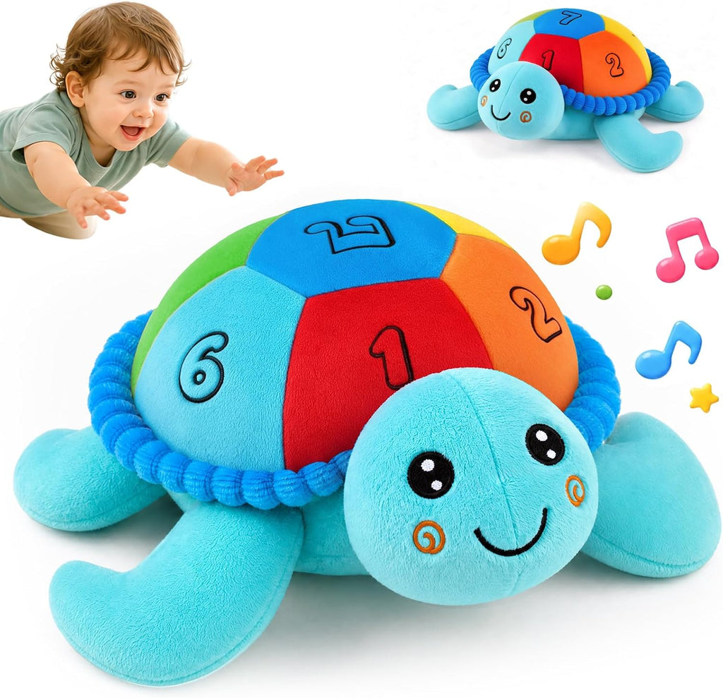 Peluche interactivo que arrastra la tortuga, juguete sensorial