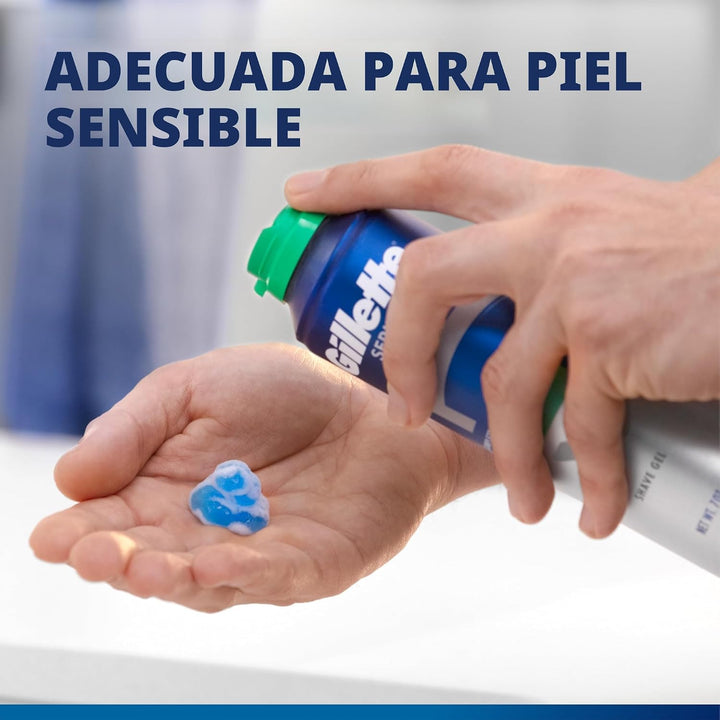 Gillette Series 3X Action Gel de Afeitado, Sensible, Paquete Doble,...