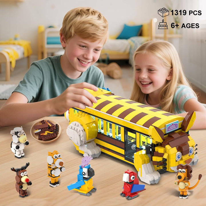 HOGOKIDS Juego de construcción de autobús escolar para
