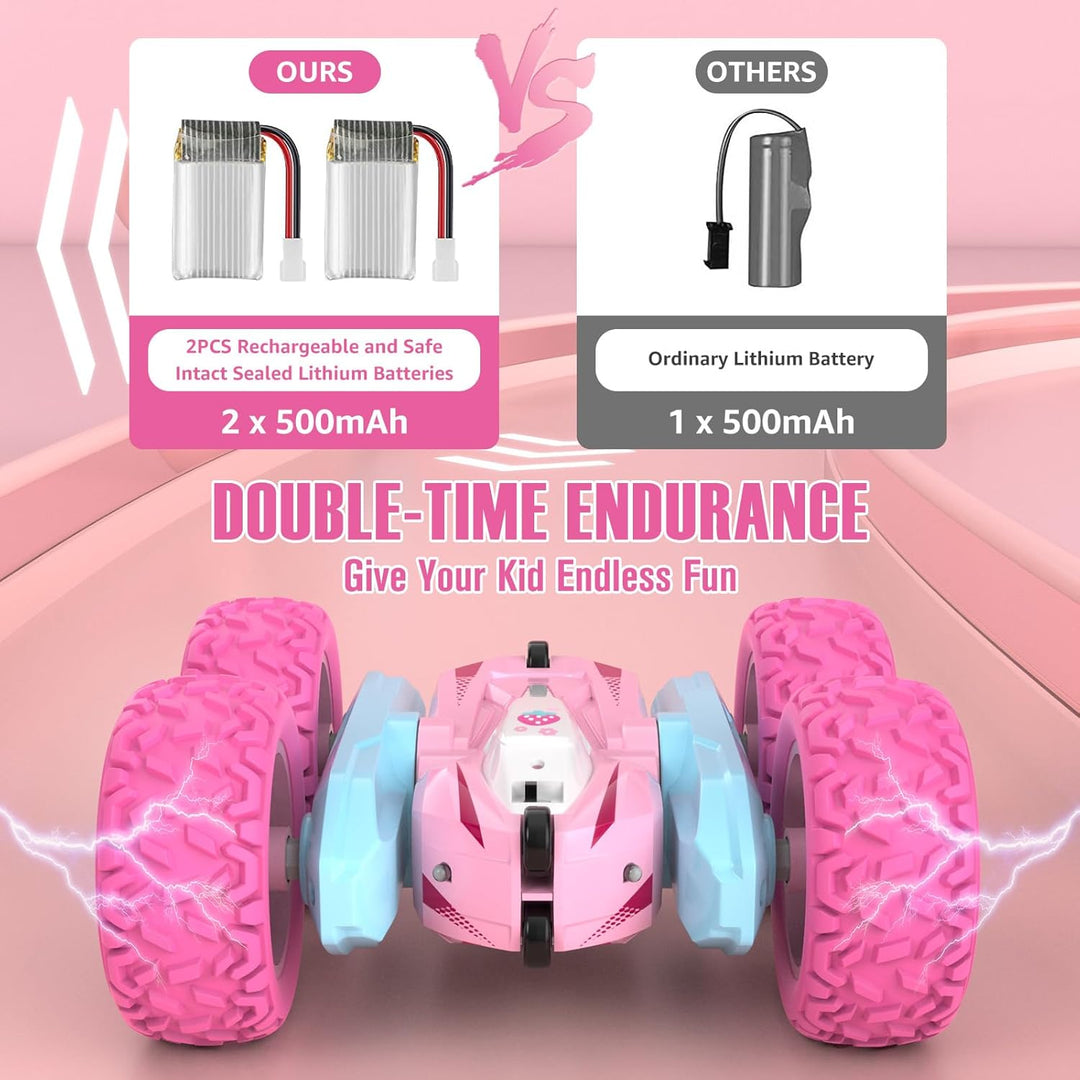 NUOKE Automóvil a control remoto, camiones RC rosas para niñas, cam...