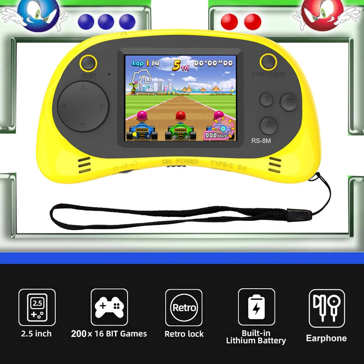 EASEGMER Juegos electrónicos portátiles de 16 bits para niños con 2...