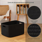 OIAHOMY Cesta rectangular XXL para manta, 96 litros, cesta tejida de algodón para almacenamiento, cestas de ropa sucia para sala de estar, guardería, dormitorio, organización de juguetes con asa, 24 x