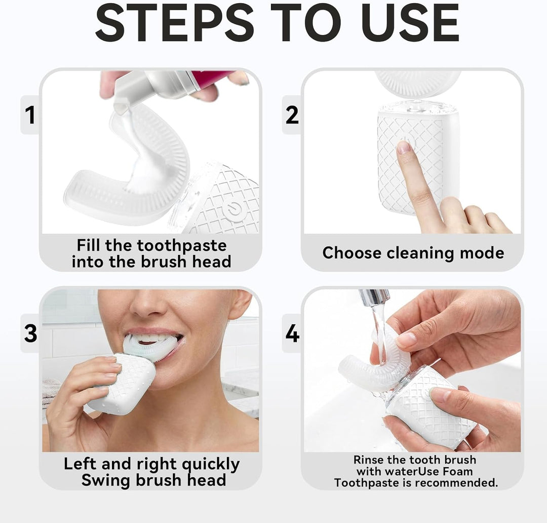 yeklike Sonic Cepillo de dientes eléctrico en forma de U para adult...