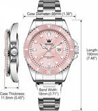 OLEVS Reloj de moda impermeable de lujo para mujer