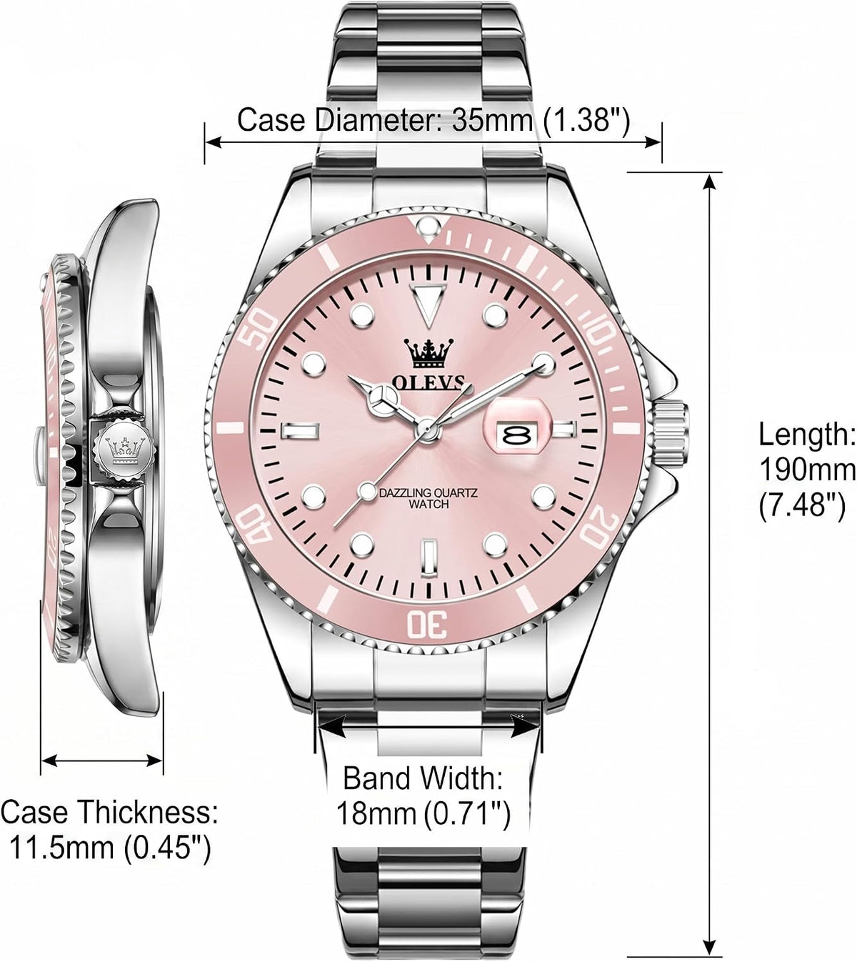 OLEVS Reloj de moda impermeable de lujo para mujer
