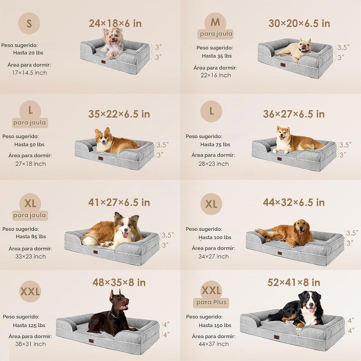 EHEYCIGA Cama ortopédica extra grande para perro, impermeable, lavable