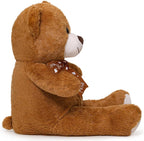 Peluche de oso de peluche 24'' pequeño juguete de felpa regalo para San Valentín Navidad Cumpleaños marrón oscuro