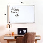 U Brands Tablero blanco magnético grande de 24 x 36 pulgadas