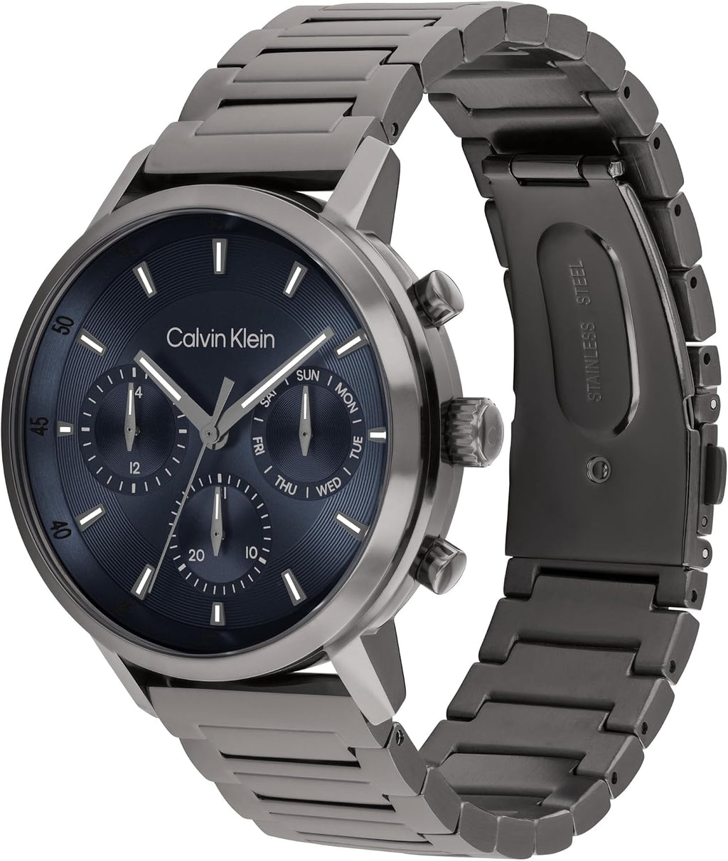 Reloj Calvin Klein para hombre CK Gauge multifunción - 41 mm - Movimiento de cuarzo 3H - Brazalete de acero inoxidable - Deportiva, moda premium para un look audaz - Regalo para él
