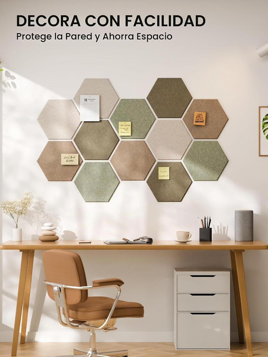 Paquete de 12 azulejos hexagonales de fieltro para tablón de