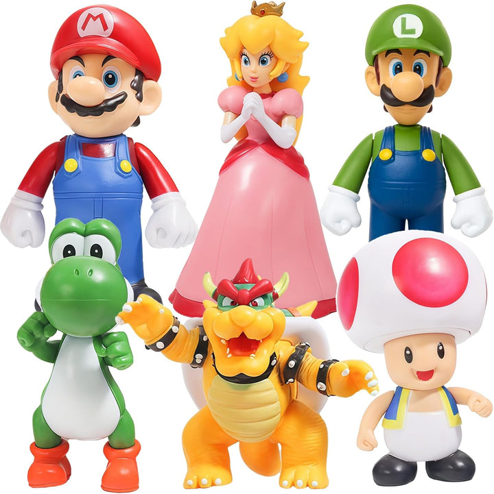 Mario - Juego de figuras de acción de 6 pulgadas, figuras de person...