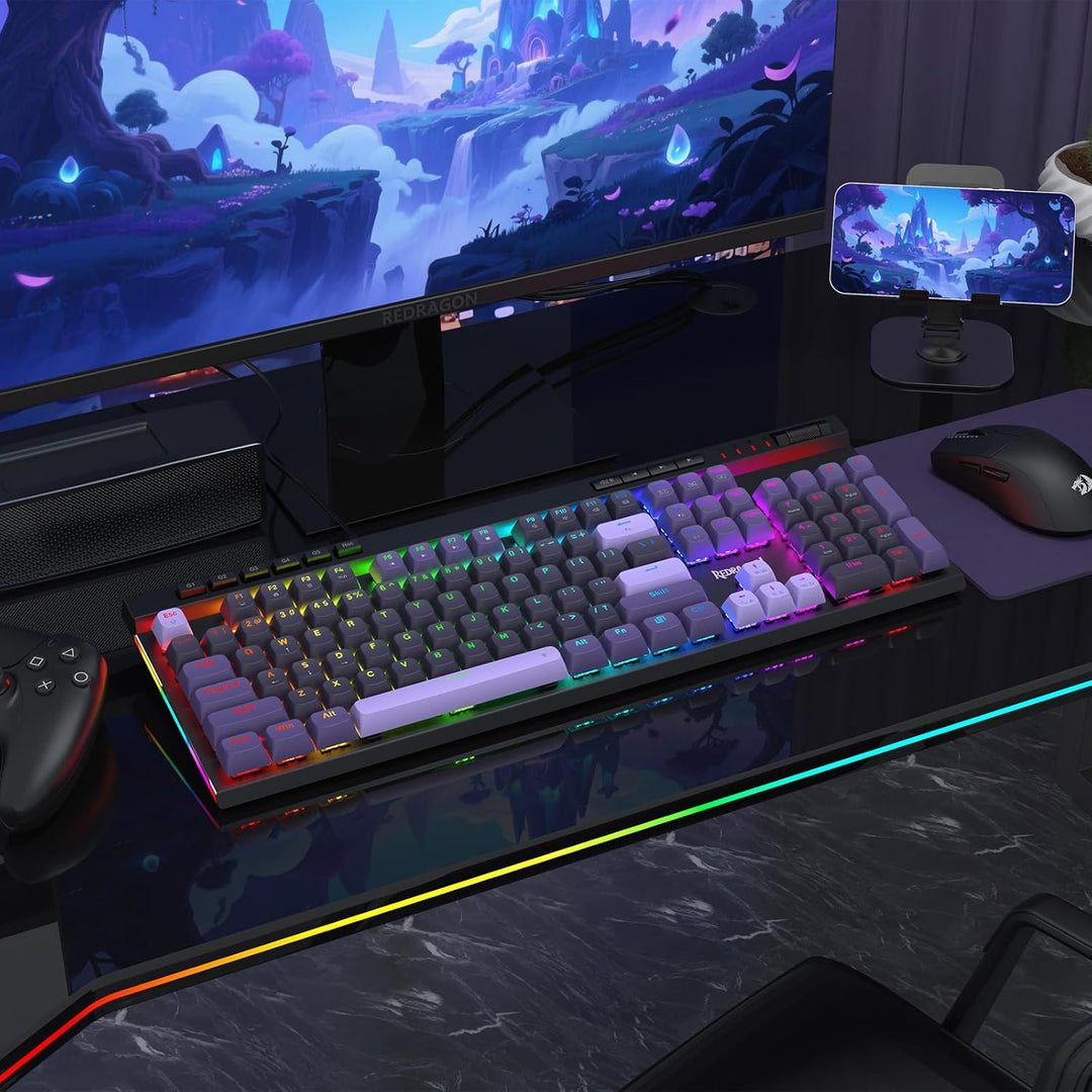 Redragon K580 HE - Teclado para juegos de disparo rápido, 100% 104...