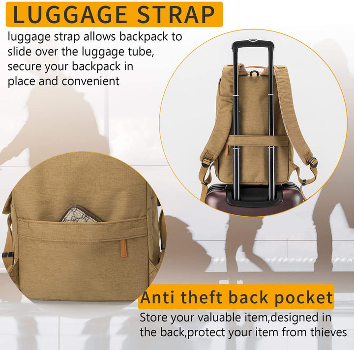 NOBLEMAN Mochila para portátil de viaje para hombres, resistente al...