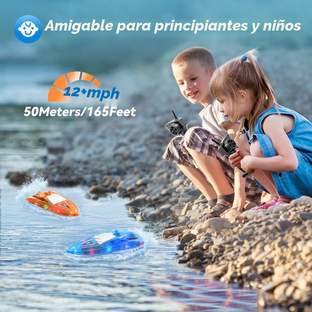 Barco a control remoto para niños, barcos de control remoto para piscina