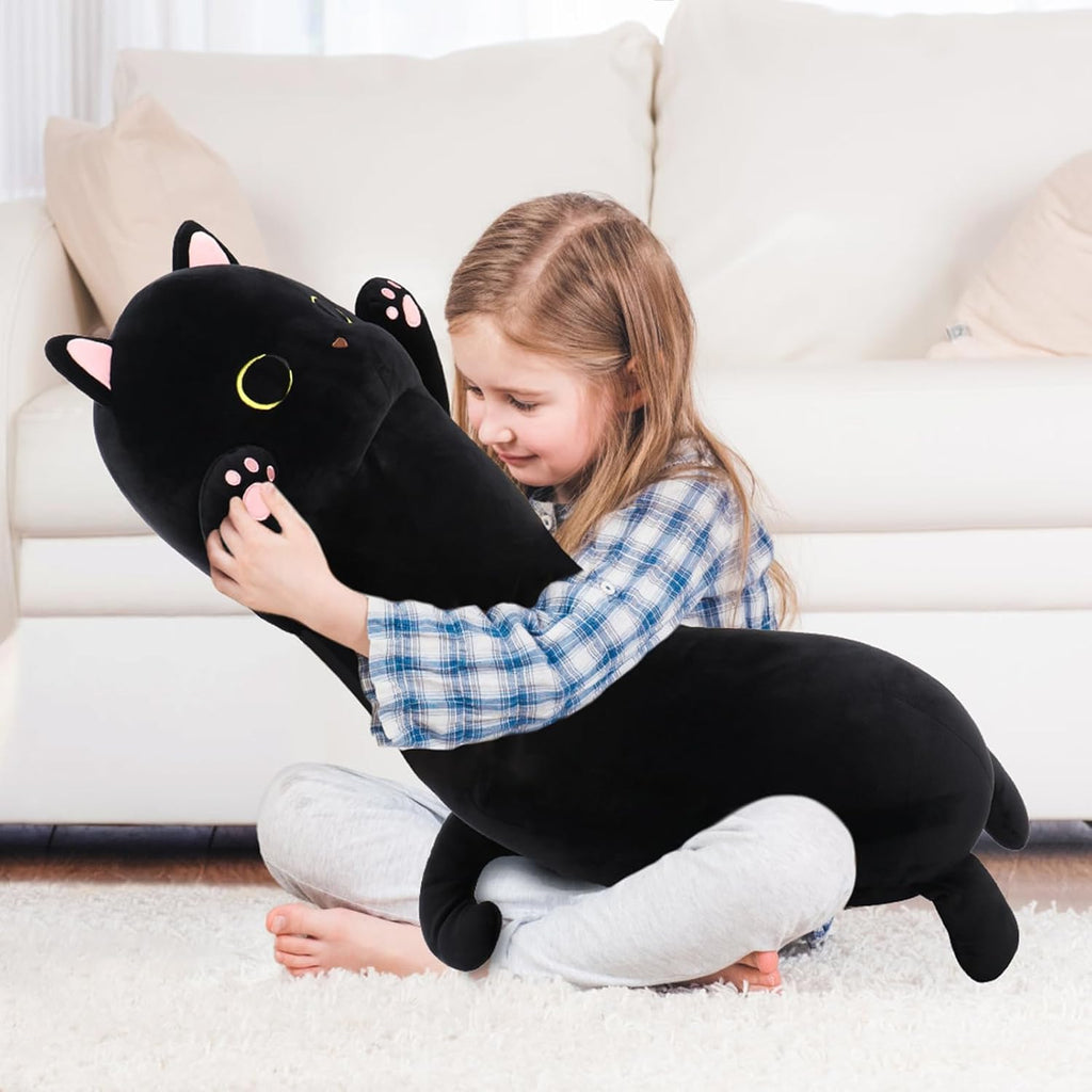 MaoGoLan - Almohada corporal de felpa de 44 pulgadas, almohada de gato de