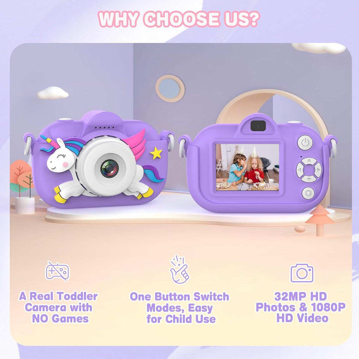 Cámara para Niños Juguetes para Niños Pequeños para Niñas y Niños d...