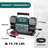 VEBU Compresor de aire todoterreno Inflador de neumáticos de 12 V,...