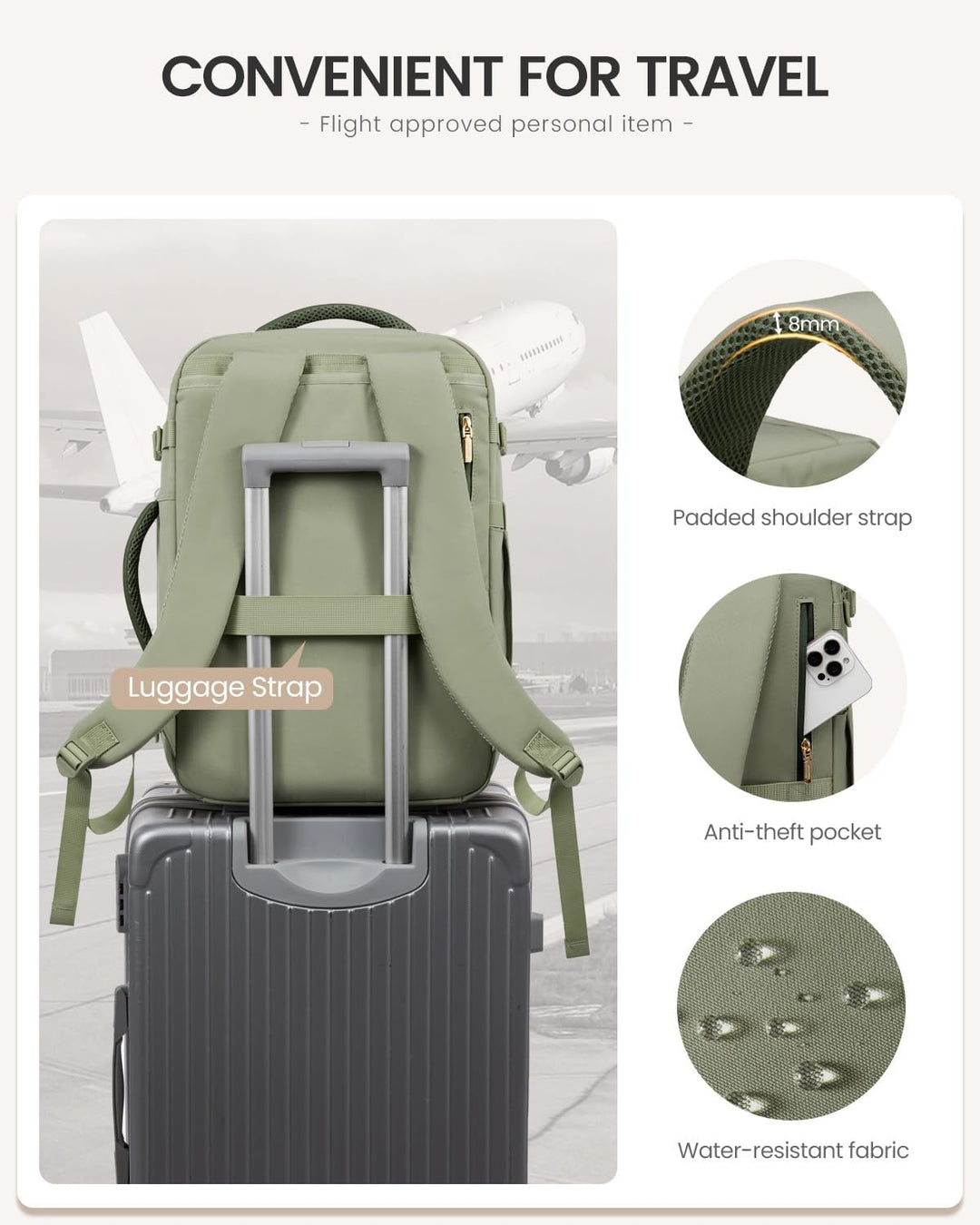 LOVEVOOK Mochila de Viaje de 50L para Mujeres y Hombres, Mochila Gr...