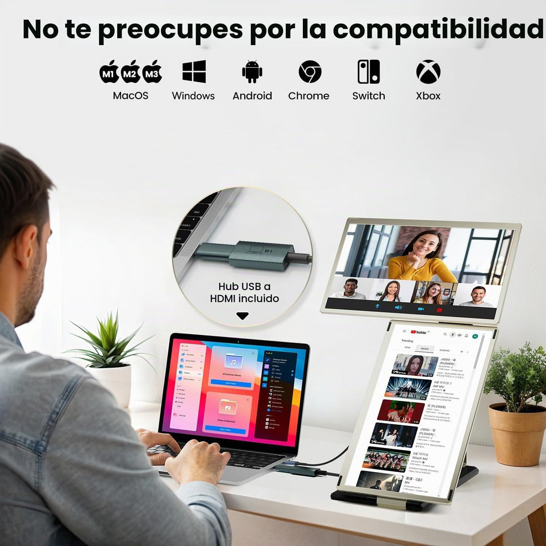KEFEYA Extensor de pantalla para laptop, monitor portátil de 15.6 p...