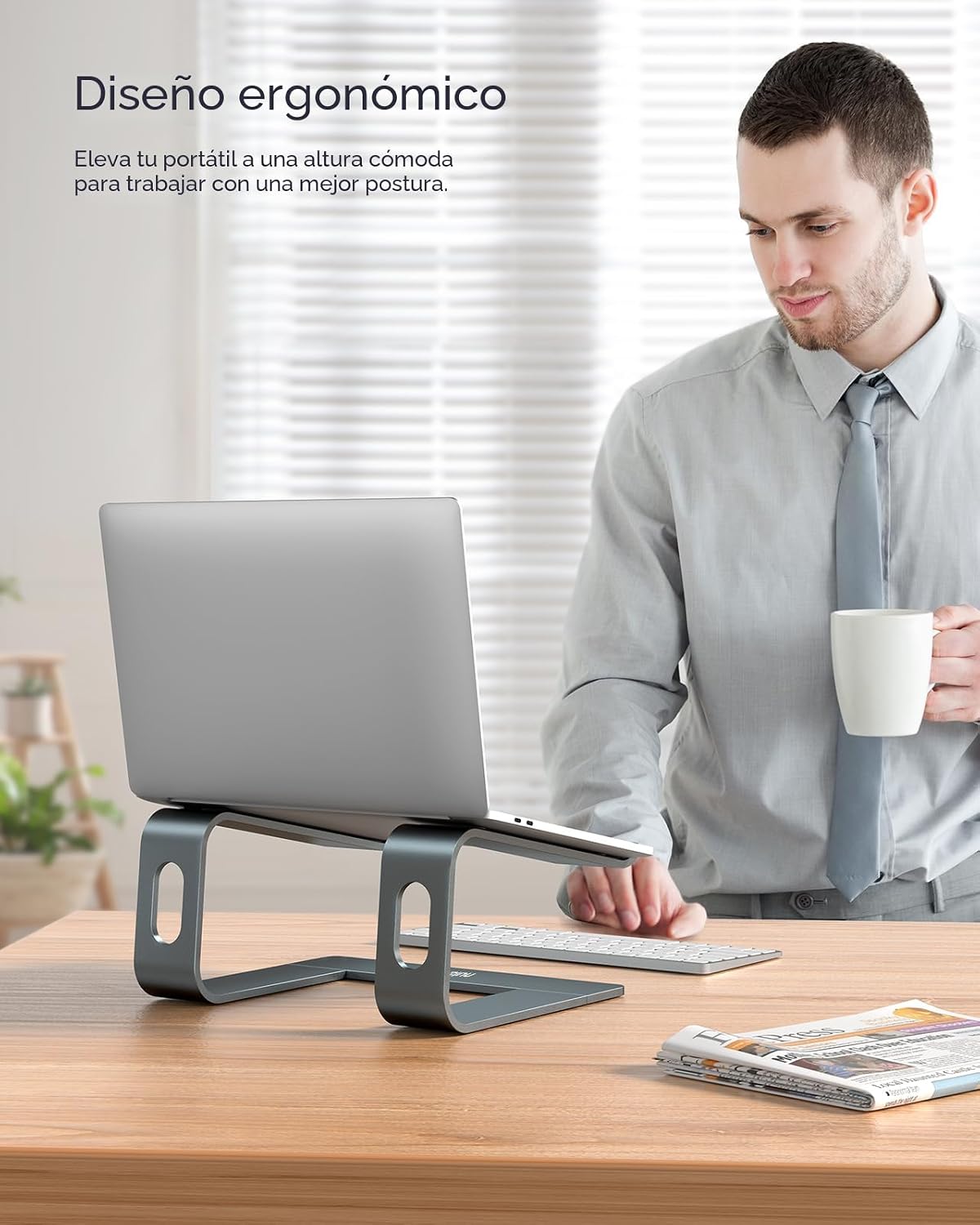 Nulaxy Soporte completo de aluminio para laptop, soporte estable de...