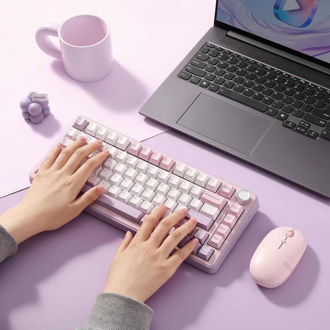 YUNZII Teclado mecánico inalámbrico B75 PRO, diseño del 75 % con pe...