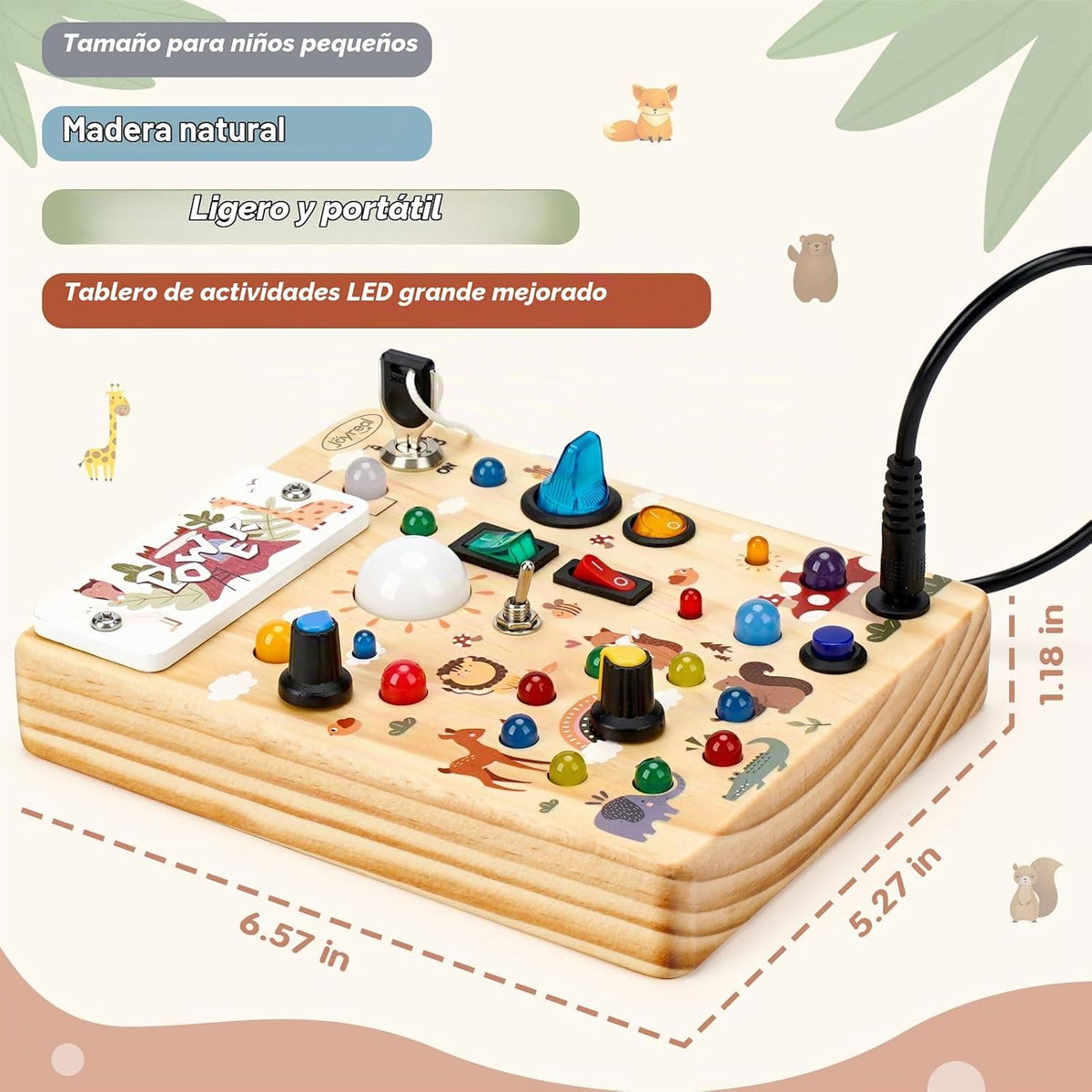 Joyreal - Tabla de madera para niños, juguetes Montessori para niños de 1