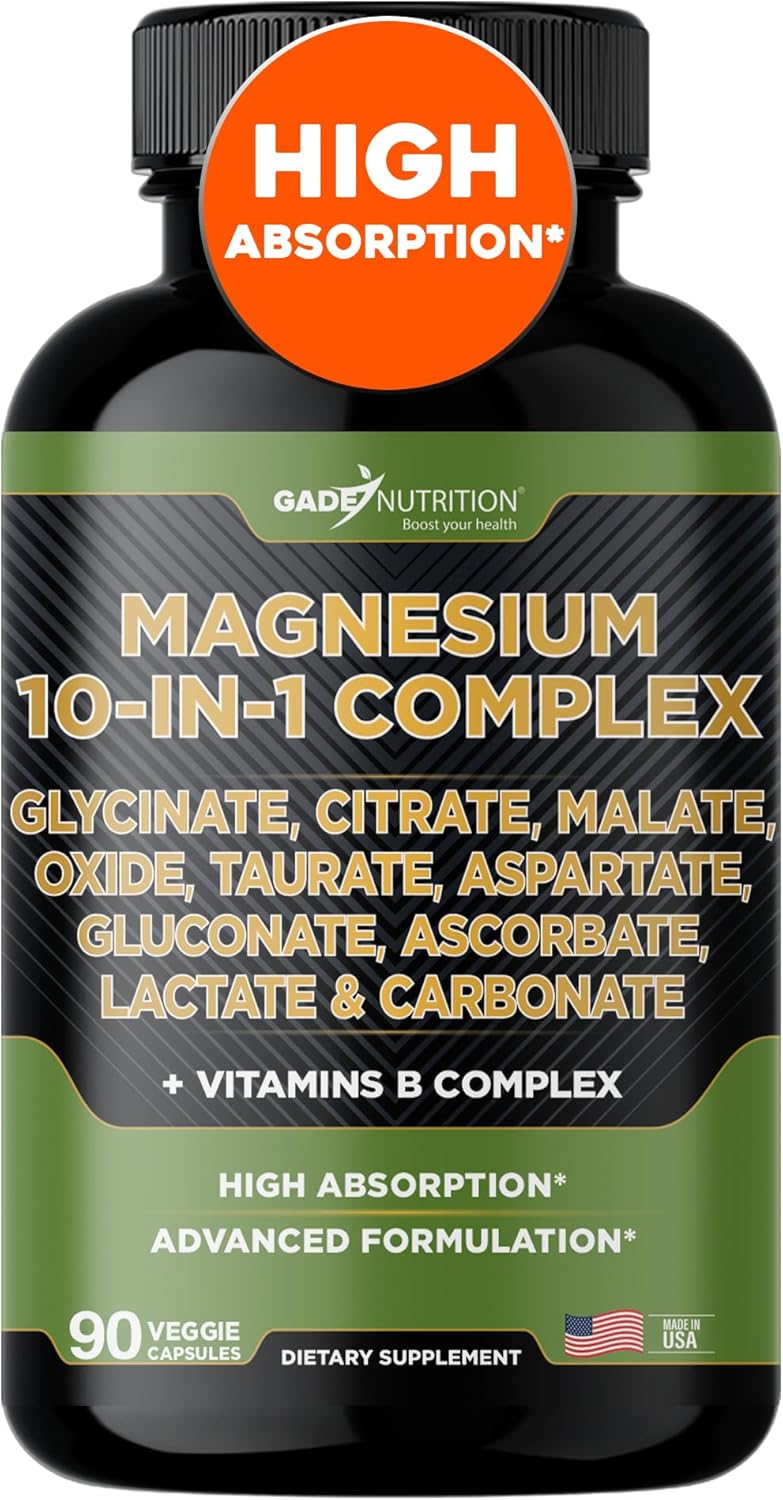 Complejo de magnesio de Gade Nutrition 10 en 1 - Glicinato, citrato...