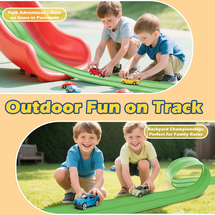 Pista de Carreras Flexible Mejorada Pistas Flexibles para Niños de...