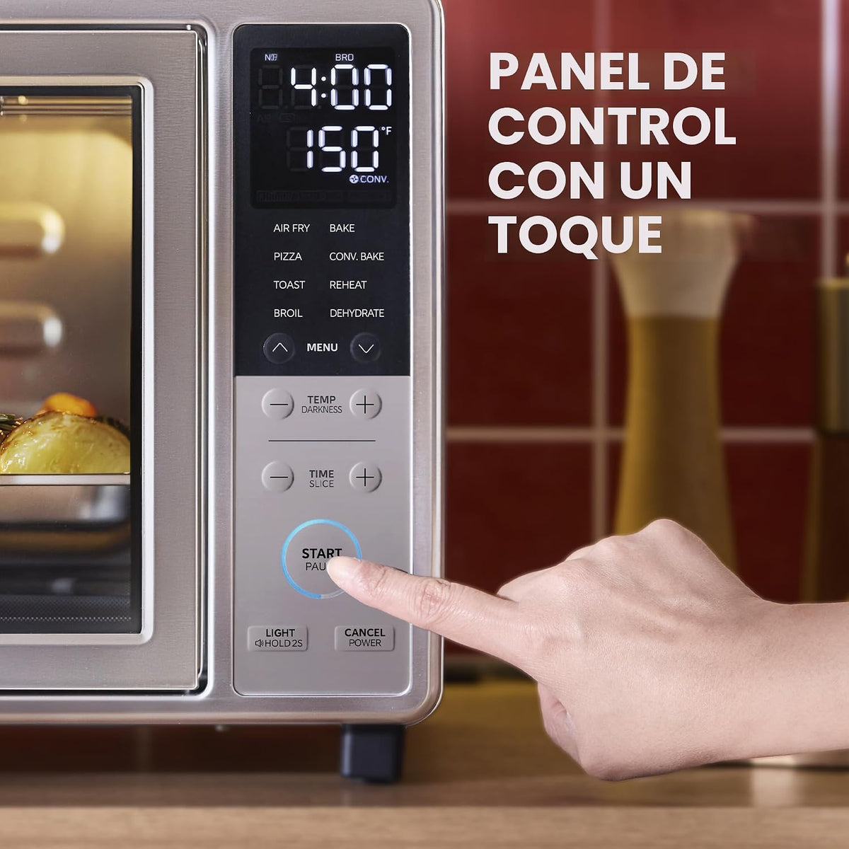 Midea Flexify Slim 8 en 1 - Tostadora para puerta francesa, horno y freidora combinada, 26.4 cuartos de galón