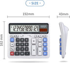 Paquete de 2 calculadoras de escritorio, pantalla grande de 12