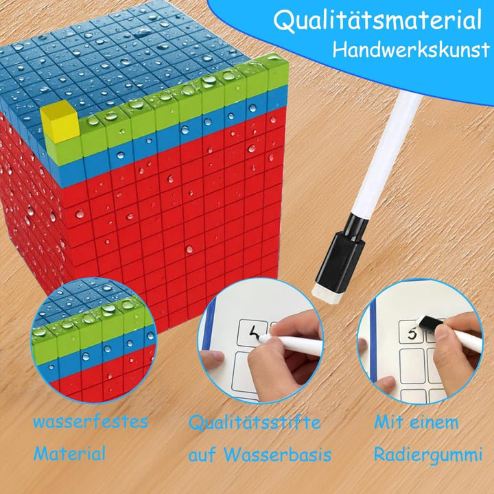 JUGGPENG Bloques base de diez para matemáticas bloques de