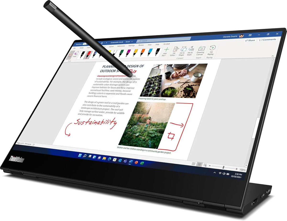 Monitor Lenovo ThinkVision M14t Gen2 de 14 Pulgadas