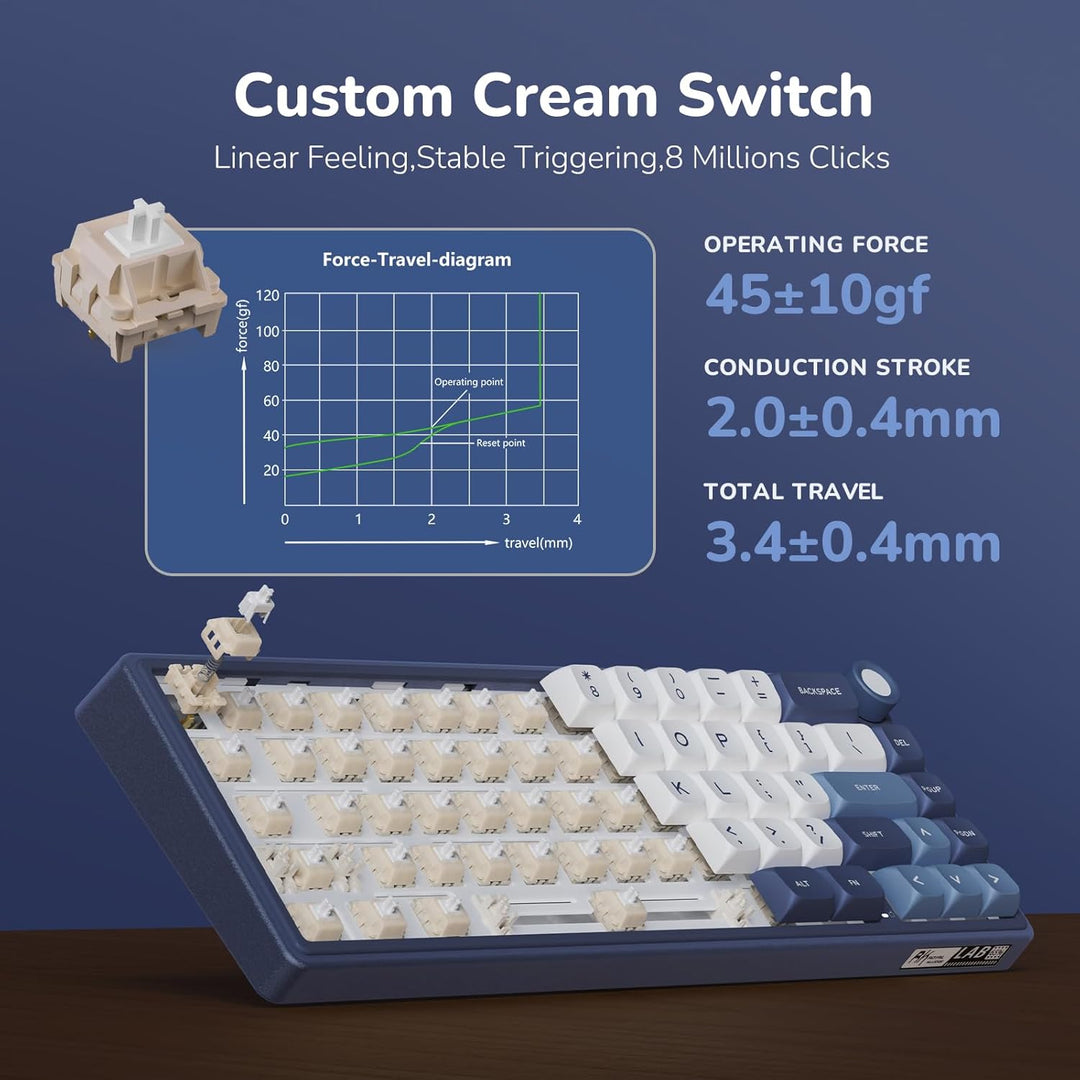 RK ROYAL KLUDGE R65 Teclado para juegos con cable con perilla de vo...