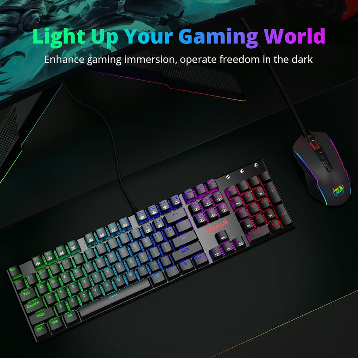 Redragon Teclado Mecánico para Juegos con Interruptores Rojos, Tecl...