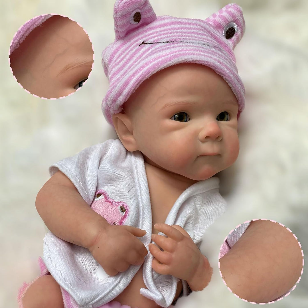 Gileutay Muñeca de silicona de cuerpo completo de 12 pulgadas, muñe...