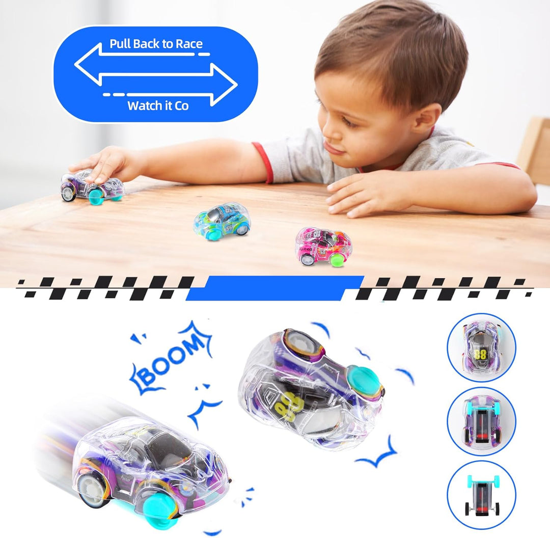 Juego de 50 mini automóviles de tracción hacia atrás