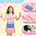 Juguete de helado para niños de 3 a 6 años, juego de helados de madera con mostrador, delantal, calcomanía de bricolaje, cuchara, dinero de juguete, juguetes de juego de simulación para juegos de