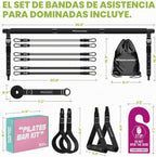 Kit de Barra de Pilates con Bandas de Resistencia, Equipo de Entrenamiento de Pilates para Mujeres