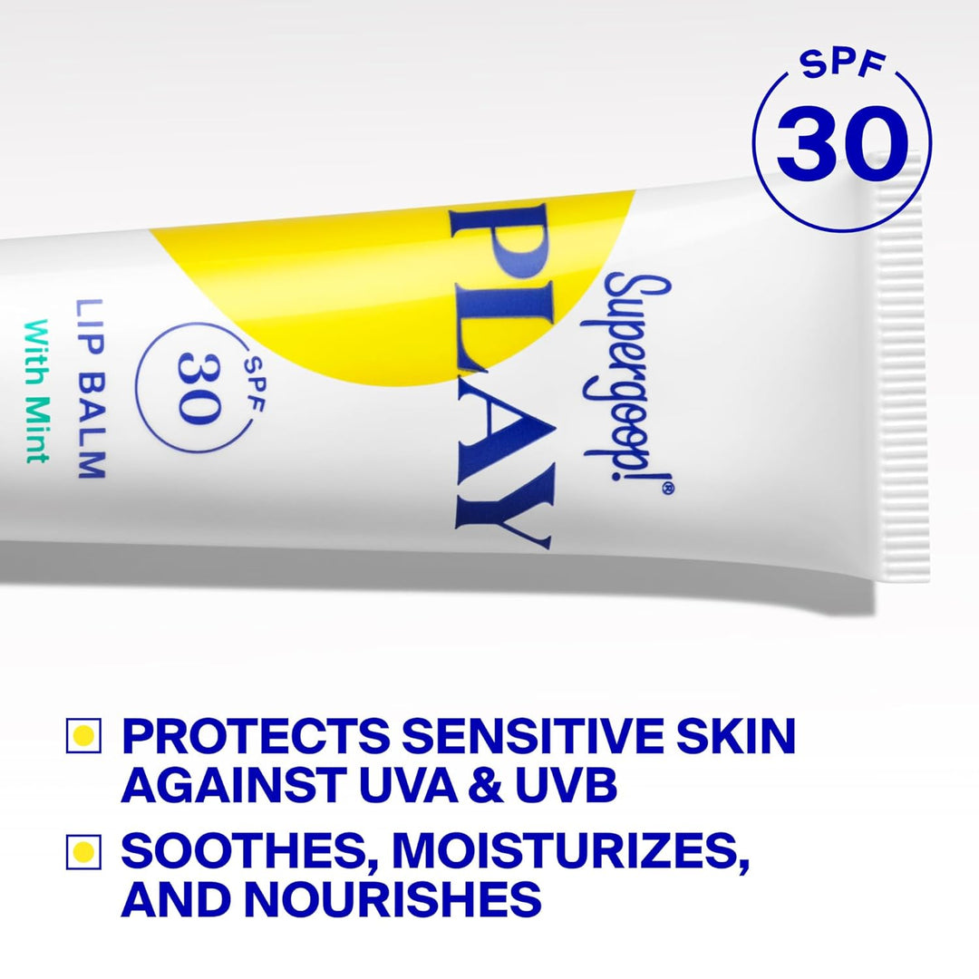 Supergoop! PLAY - Bálsamo labial SPF 30, bálsamo labial SPF de ampl...