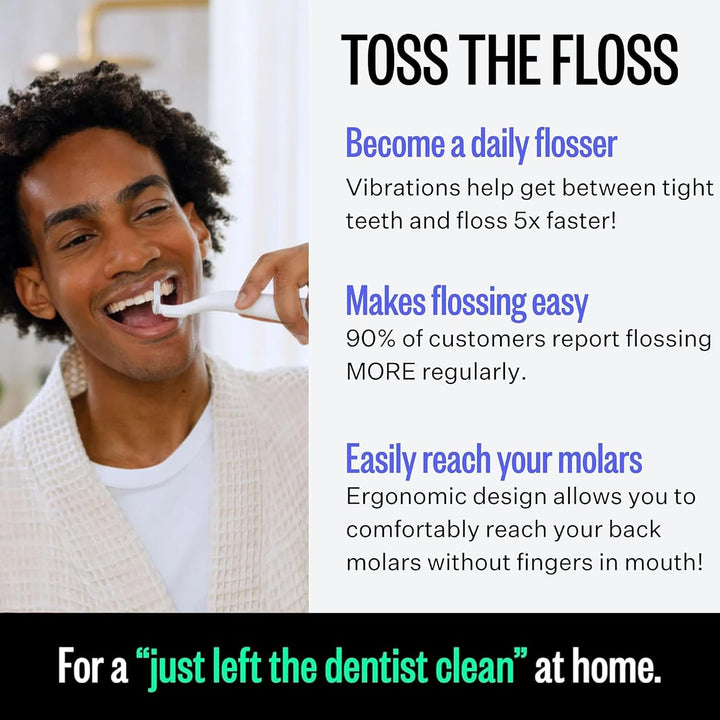 FLAUS Hilo dental eléctrico (tejido extra fuerte), Shark Tank + Opr...