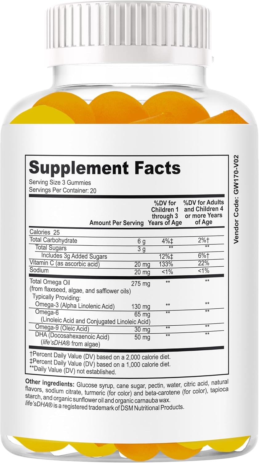 Real Focus Omega 3 para niños, suplemento de enfoque para niños, at...