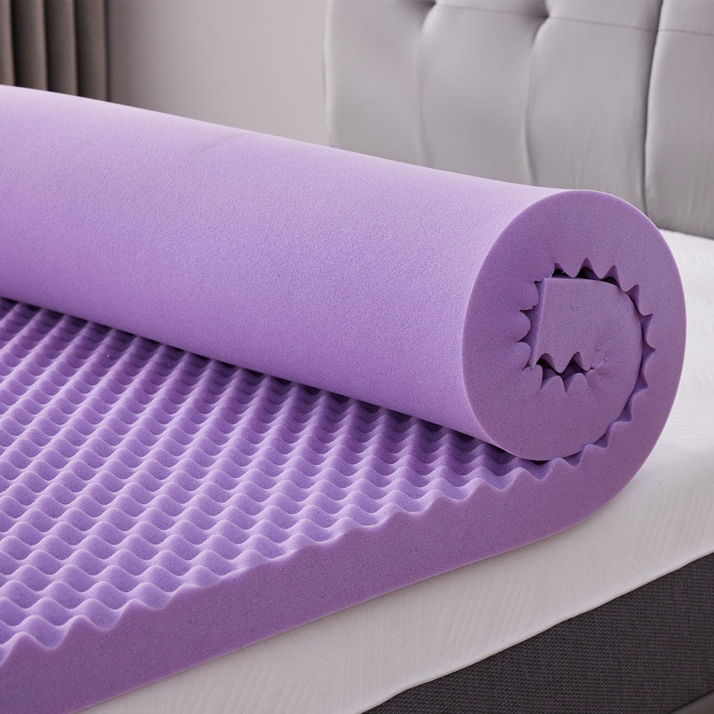 SINWEEK Cubrecolchón de Espuma Viscoelástica con Diseño de Huevera de 2 Pulgadas Tamaño Individual, Almohadilla de Colchón Suave para Alivio del Dolor de Espalda, Cubrecolchón, Certificado CertiPUR-US